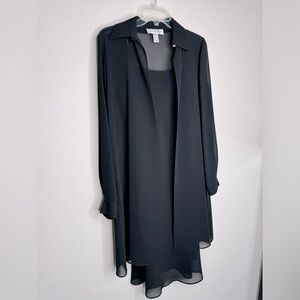 Algo vintage Y2K black cocktail dress with sheer coat